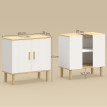 Meuble sous vasque Karlmann rangement salle de bain réglable blanc