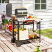 Desserte Barbecue Eibenthal Extérieur Mobile Noir Argenté Robuste Pratique