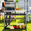 Desserte Barbecue Eibenthal Extérieur Mobile Noir Argenté Robuste Pratique