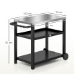 Desserte Bourecourt Plancha Extérieur Mobile Gris Charbon Acier Inoxydable 102x50x81 cm