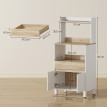 Desserte Cuisine Giovanna Rangement Micro-ondes 2 Portes Blanc Naturel