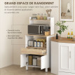 Desserte Cuisine Giovanna Rangement Micro-ondes 2 Portes Blanc Naturel