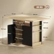 Table Fiore Îlot Central Cuisine 6 Pers Design Bois Naturel & Noir