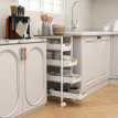 Desserte Weissbach Rangement 5 Niveaux 4 Tiroirs Coulissants Blanc Effet Bois Clair