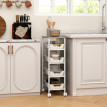 Desserte Weissbach Rangement 5 Niveaux 4 Tiroirs Coulissants Blanc Effet Bois Clair