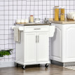 Desserte Dourlemont Cuisine Mobile Rangement Élégant Blanc 83x45x90cm