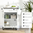 Desserte Dourlemont Cuisine Mobile Rangement Élégant Blanc 83x45x90cm