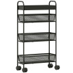Desserte Emmeline mobile 3 paniers coulissants rangement cuisine noir