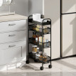 Desserte Emmeline mobile 3 paniers coulissants rangement cuisine noir