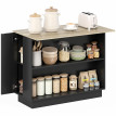 Desserte Îlot Cuisine Zennora Rangement Modulable Effet Bois Noir 105x60 cm