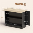 Desserte Îlot Cuisine Zennora Rangement Modulable Effet Bois Noir 105x60 cm