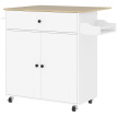Desserte Irmgard Îlot Cuisine Mobile Rangement Épices Blanc Bois 106x42x87cm