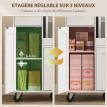 Desserte mobile Vocca rangement cuisine extensible tiroirs portes blanc