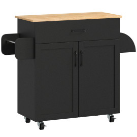 Desserte Valdearcos Multi-Rangements Cosy Chic Noir & Chêne Clair 105x36x85 cm