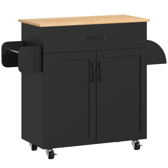 Desserte Valdearcos Multi-Rangements Cosy Chic Noir & Chêne Clair 105x36x85 cm