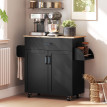 Desserte Valdearcos Multi-Rangements Cosy Chic Noir & Chêne Clair 105x36x85 cm