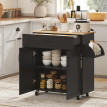 Desserte Valdearcos Multi-Rangements Cosy Chic Noir & Chêne Clair 105x36x85 cm