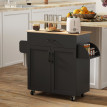 Desserte Valdearcos Multi-Rangements Cosy Chic Noir & Chêne Clair 105x36x85 cm