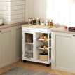Desserte Ailsa Chariot Cuisine Bambou Rangement Mobile Blanc