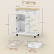 Desserte Ailsa Chariot Cuisine Bambou Rangement Mobile Blanc