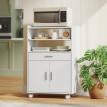 Meuble Hartenstein Rangement Micro-ondes Blanc Cuisine Mobile Pratique