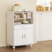 Meuble Hartenstein Rangement Micro-ondes Blanc Cuisine Mobile Pratique