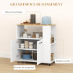 Desserte Urduliz Rangement Cuisine Mobile Bicolore Noir & Chêne Clair 75x40x80cm