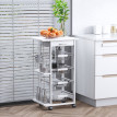 Desserte Hawkridge Chariot Cuisine Rangement Mobile Blanc 4 Paniers