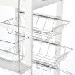 Desserte Hawkridge Chariot Cuisine Rangement Mobile Blanc 4 Paniers