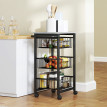 Desserte Torwyn Cuisine Mobile 3 Paniers Noir Effet Pierre Gris Clair