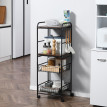 Desserte Nutfield Style Industriel Rustique Métal Noir Effet Noyer Rangement Cuisine Mobile