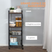 Desserte Nutfield Style Industriel Rustique Métal Noir Effet Noyer Rangement Cuisine Mobile