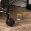 Desserte Nutfield Style Industriel Rustique Métal Noir Effet Noyer Rangement Cuisine Mobile