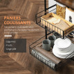 Desserte Nutfield Style Industriel Rustique Métal Noir Effet Noyer Rangement Cuisine Mobile