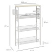 Desserte Oswyn Chariot Cuisine Métal Effet Bois Rangement Mobile Blanc