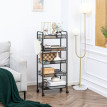 Desserte Clamor Industrielle Mobile 5 Paniers Amovibles Noir Acier Design