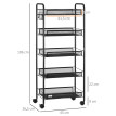 Desserte Clamor Industrielle Mobile 5 Paniers Amovibles Noir Acier Design