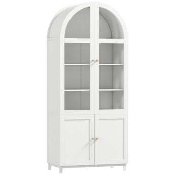 Buffet Milagros Vaisselier Design Arche Rangement Cuisine Blanc Élégante