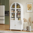 Buffet Milagros Vaisselier Design Arche Rangement Cuisine Blanc Élégante
