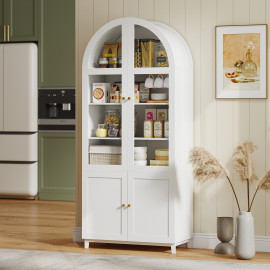 Buffet Milagros Vaisselier Design Arche Rangement Cuisine Blanc Élégante