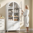 Buffet Milagros Vaisselier Design Arche Rangement Cuisine Blanc Élégante