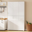 Buffet Gumersindo Rangement Cuisine Salon Blanc Laqué 6 Portes 8 Étagères