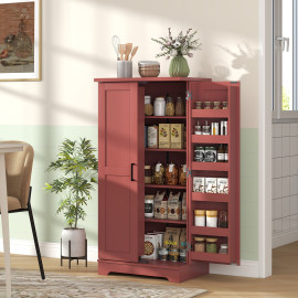 Buffet Îleval Armoire Cuisine 12 Porte-Épices Réglable Brique
