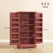 Buffet Îleval Armoire Cuisine 12 Porte-Épices Réglable Brique