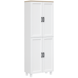 Buffet Cuisine Rinaldo Rangement Élégant 6 Étagères Effet Bois Clair