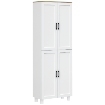 Buffet Cuisine Rinaldo Rangement Élégant 6 Étagères Effet Bois Clair