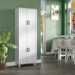 Buffet Cuisine Rinaldo Rangement Élégant 6 Étagères Effet Bois Clair