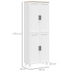 Buffet Cuisine Rinaldo Rangement Élégant 6 Étagères Effet Bois Clair