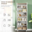 Buffet Cuisine Rinaldo Rangement Élégant 6 Étagères Effet Bois Clair