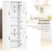 Buffet Cuisine Rinaldo Rangement Élégant 6 Étagères Effet Bois Clair